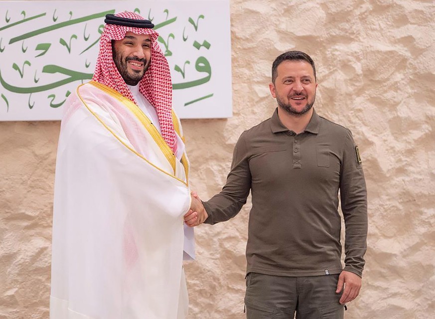 Mohammed ben Salmane et Volodymyr Zelensky, le 19 mai 2023.