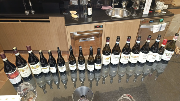 Dégustation de vins au domaine viticole Vietti à Castiglione Falletto.