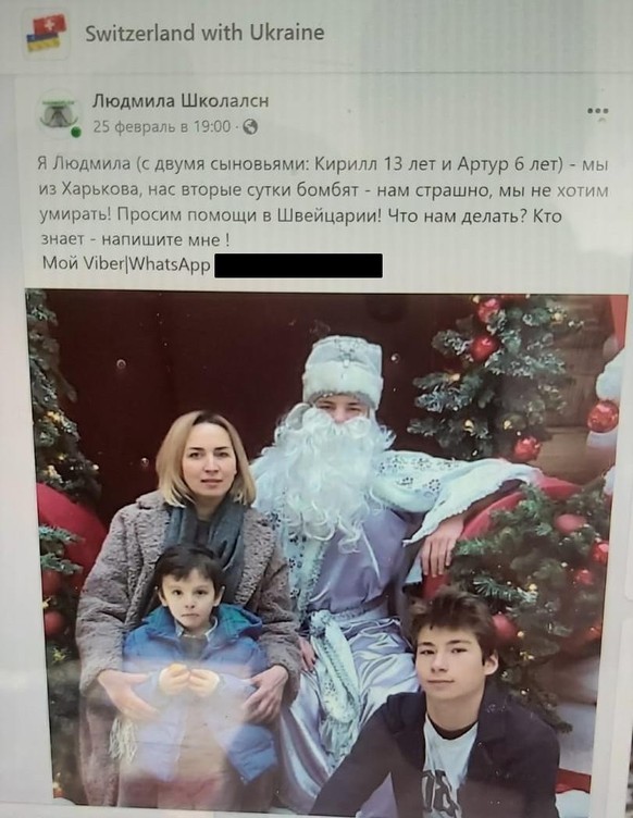 Facebook-Post von Lyudmyla.