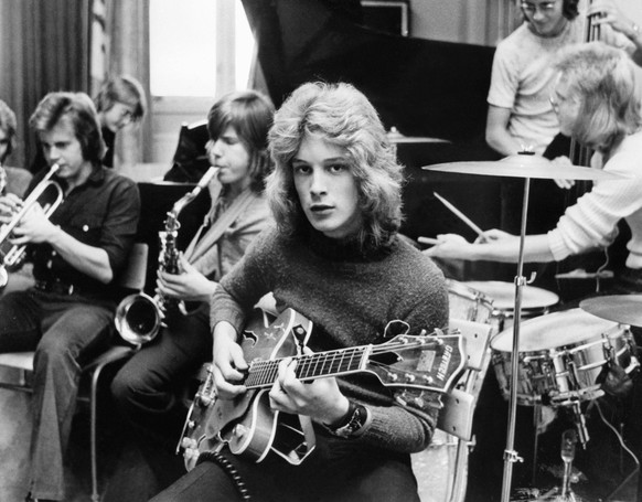 (FILES) Young Swedish actor and musician Bjorn Andresen, plays guitar with a pop music band, 30 September 1971 in Stockholm, Sweden. Bjorn Andresen, a Swedish actor known for his performance in Luchin ...