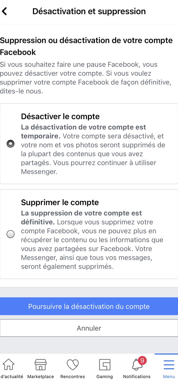 Comment définitivement supprimer son compte Facebook?