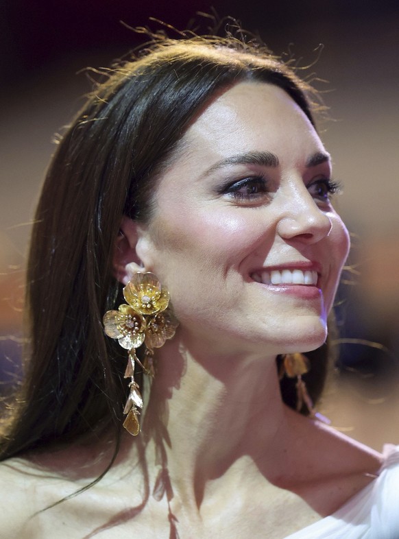 Britain&#039;s Kate, Princess of Wales, attends the 76th British Academy Film Awards held at the Southbank Centre&#039;s Royal Festival Hall in London, Sunday, Feb. 19, 2023. (Chris Jackson/Pool Photo ...