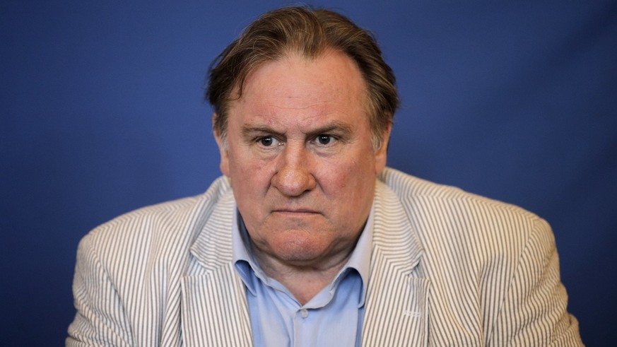 French actor, film-maker, businessman and vineyard owner, Gerard Depardieu, takes part to a press conference for the presentation of the first Russian Film Festival in Nice, southern France, Thursday, ...