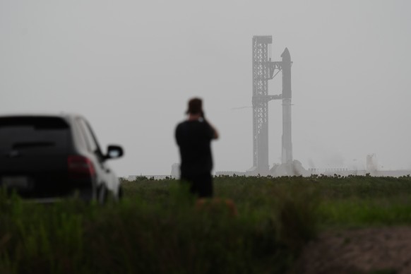 SpaceX's latest version of it's mega rocket Starship goes through testing as it is prepared for a test flight from Starbase, Texas, Wednesday, May 20, 2026. (AP Photo/Eric Gay)
SpaceX Starsh ...