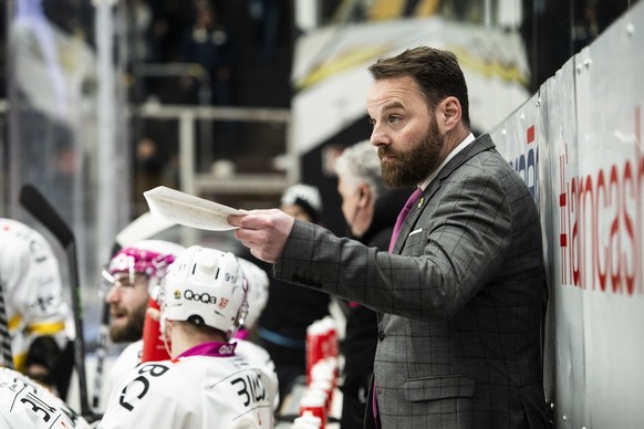 Ajoie&#039;s Head Coach Julien Vauclair during the preliminary round game of the National League 2022/23 between HC Lugano against HC Ajoie at the ice stadium Corner Arrena, Friday, January 27, 2023.  ...