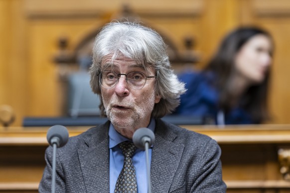 Bruno Storni, SP-TI, spricht zur Grossen Kammer, an der Sondersession des Nationalrats, am Dienstag, 6. Mai 2025 im Nationalrat in Bern. (KEYSTONE/Alessandro della Valle)