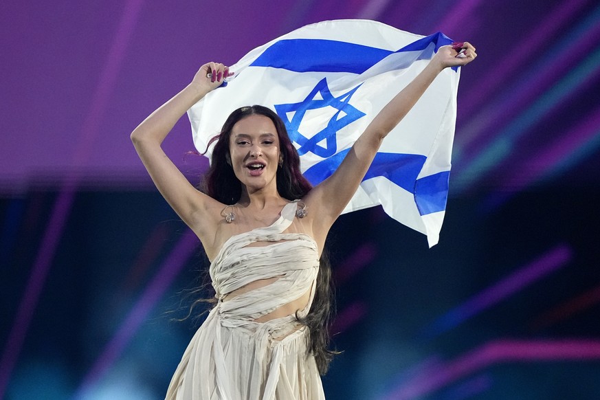 Eden Golan of Israel enters the arena during the flag parade before the Grand Final of the Eurovision Song Contest in Malmo, Sweden, Saturday, May 11, 2024. (AP Photo/Martin Meissner)
Bambie Thug