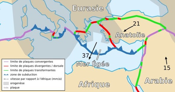 La plaque anatolienne (merci, Wikipédia).