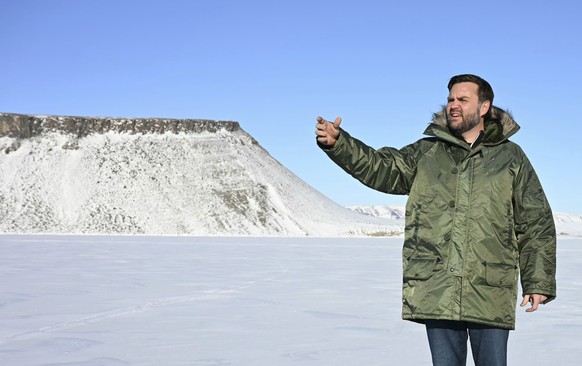 FILE - Vice President JD Vance gestures as he tours Pituffik Space Base, March 28, 2025, in Greenland. (Jim Watson/Pool via AP, File)
Trump That's What He Said