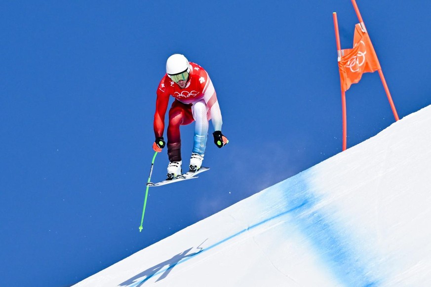 Justin Murisier a été le meilleur Suisse lors de la descente du combiné alpin des JO de Pékin.