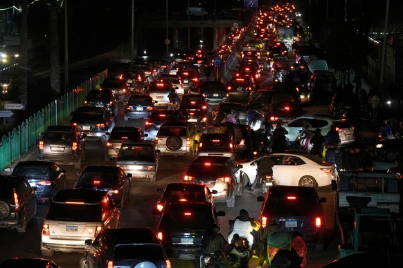 Cars sit in traffic as residents flee Israeli airstrikes in Dahiyeh, a southern suburb of Beirut, Lebanon, early Monday, March 2, 2026. (AP Photo/Bilal Hussein)
Lebanon Israel