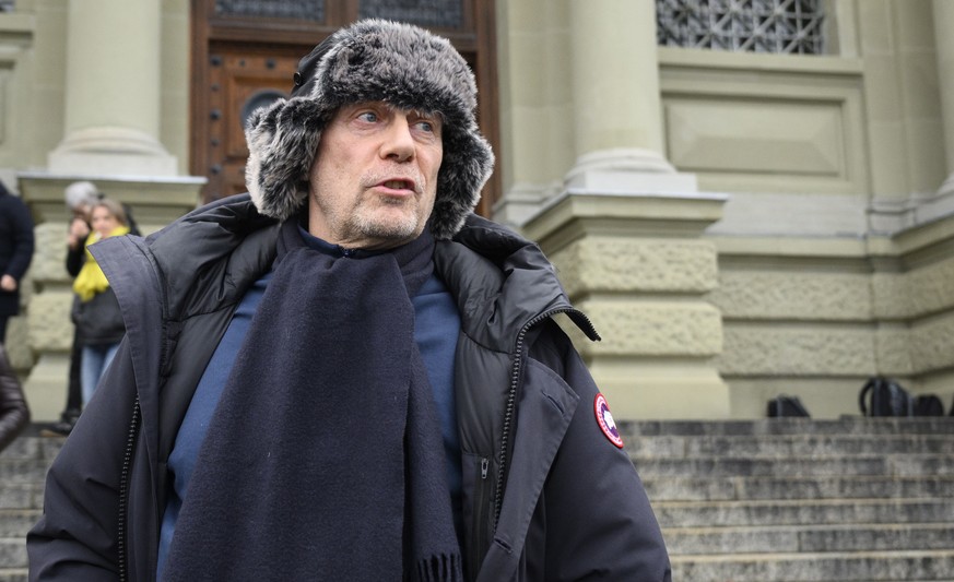 Alain Soral en décembre 2022, pour son procès en diffamation en première instance.