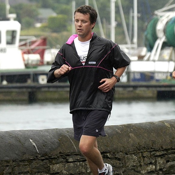 Crown Prince Frederik Of Denmark Jogging In Kinsale, Ireland. (Photo by Antony Jones/UK Press via Getty Images)