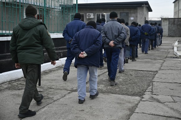 Russian prisoners of war are pictured at a detention center for Russian POWs in western Ukraine on November 26, 2025, amid the Russian invasion of Ukraine. Since Russia invaded Ukraine in 2022, many r ...