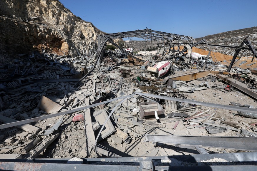 epa12460125 The damage is seen following a series of Israeli airstrikes on a cement plant in the southern Lebanese village of Ansar, Lebanon, 17 October 2025. Israeli airstrikes on 16 October targeted ...