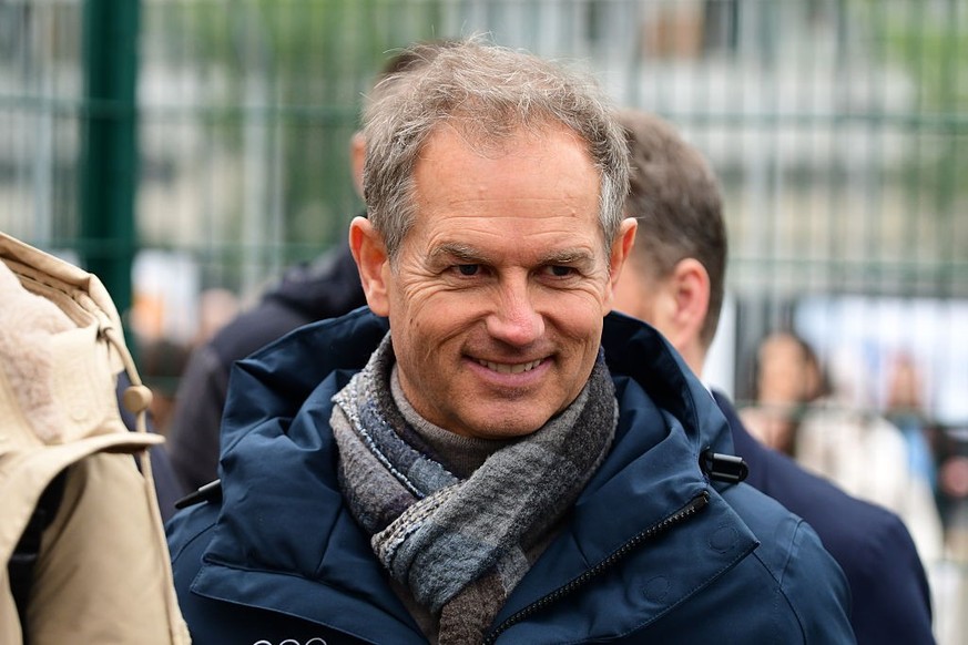 Edgar Grospiron, President of the Organizing Committee for the 2030 French Alps Olympic and Paralympic Games, participates in the launch of the 2026 Olympic and Paralympic Week in Lyon, France, on Mar ...