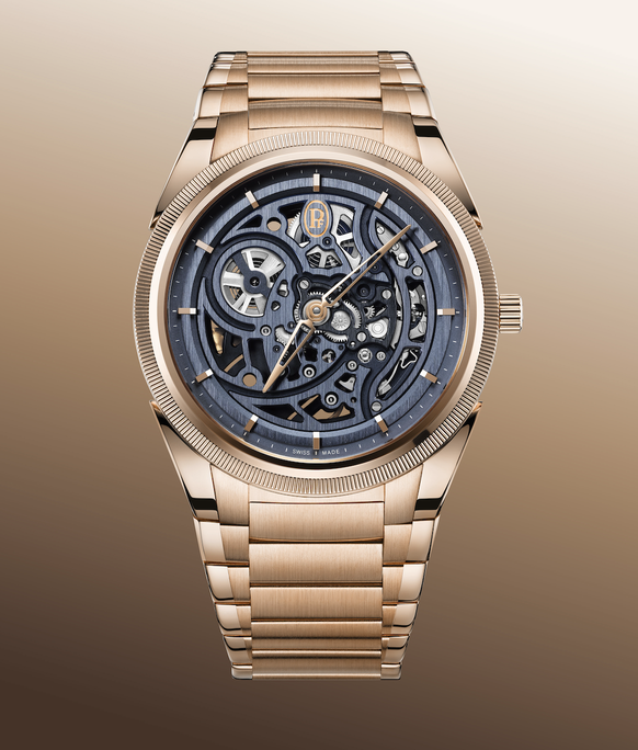 Parmigiani Fleurier dévoile la Tonda PF Skeleton Rose Gold Milano Blue, une montre suisse à 97 000 francs limitée à seulement 30 exemplaires.