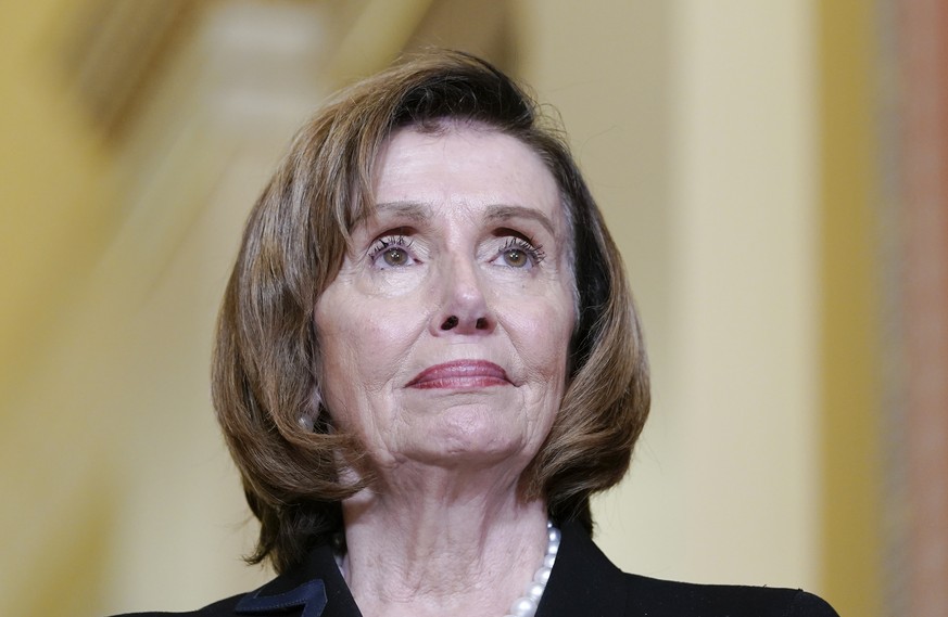 Speaker of the House Nancy Pelosi, D-Calif., speaks as she welcomes Israeli President Isaac Herzog, Tuesday, Oct. 25, 2022, on Capitol Hill in Washington. (AP Photo/Mariam Zuhaib)