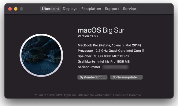 Pour trouver le modèle de Mac, il suffit de cliquer sur l'icône Apple () dans la barre de menu en haut à gauche de l'écran et de sélectionner «À propos de ce Mac».