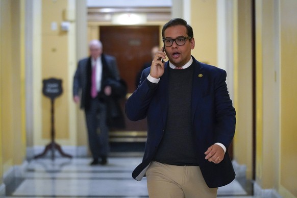 Rep. George Santos, R-N.Y., departs Capitol Hill in Washington, Wednesday, Jan. 11, 2023. (AP Photo/Patrick Semansky)
George Santos