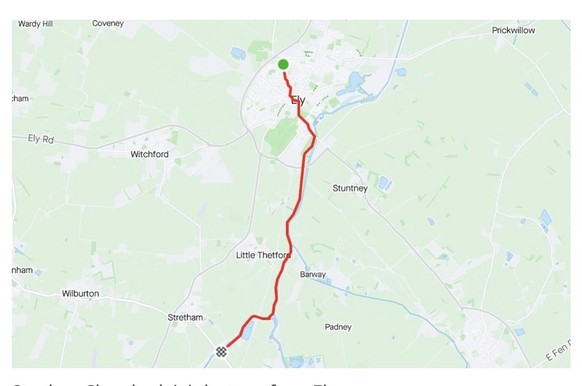 Le dernier run de Stephen Chamberlain, enregistré sur Strava.