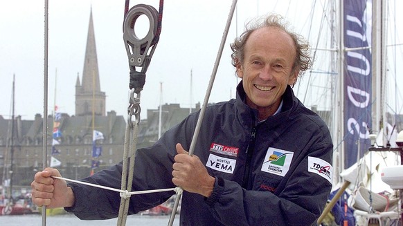 Canadian yachtsman Mike Birch poses aboard his ship in Saint Malo, western France, Friday, Nov. 8, 2002, on the eve of the Route du Rhum trans-Atlantic single-handed sailing race. Birch won the first  ...