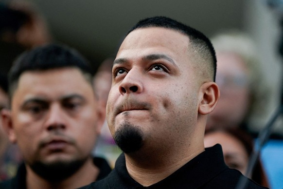 Kilmar Abrego, the migrant whose wrongful deportation to El Salvador made him a symbol of U.S. President Donald Trump&#039;s aggressive immigration policies, appears for a check-in at the ICE Baltimor ...