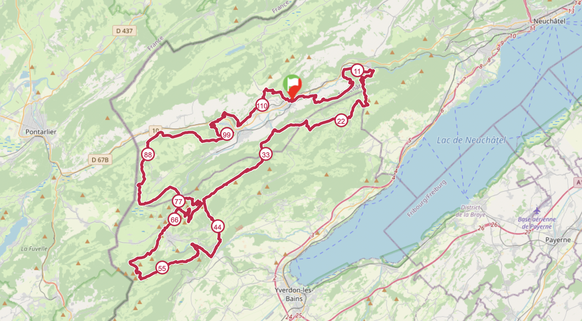 Le tracé, situé au nord-ouest d'Yverdon-les-Bains, serpente sur 114,8 km avec un dénivelé positif de 5294m. «Le changement d'altitude est sans pitié, les récompenses visuelles sans fin», vantent les o ...