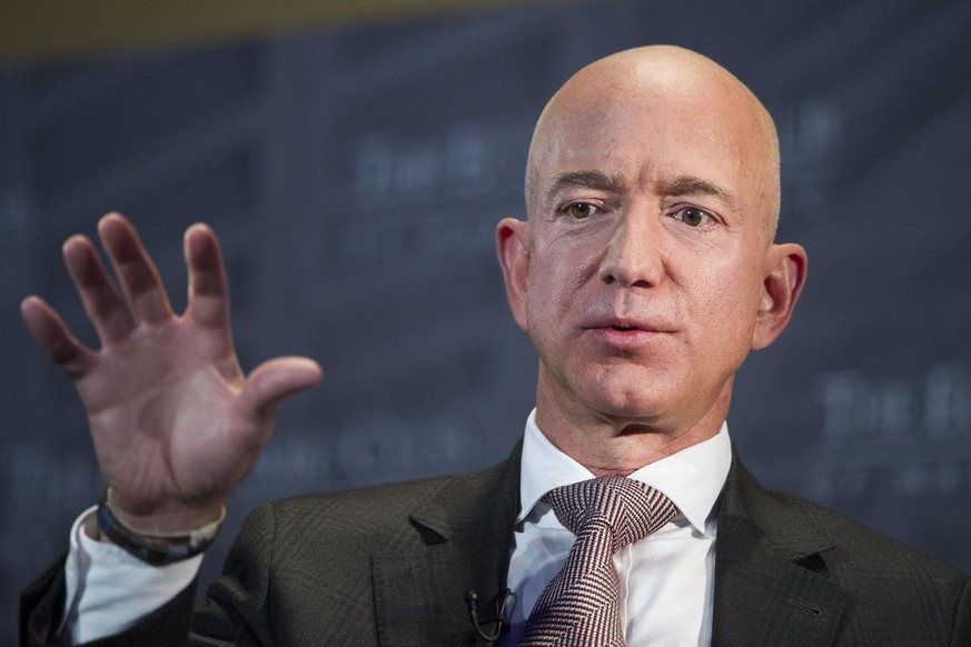 In this Sept. 13, 2018 photo, Jeff Bezos, Amazon founder and CEO, speaks at The Economic Club of Washington&#039;s Milestone Celebration in Washington. A rich list by wealth compiler Hurun Report show ...