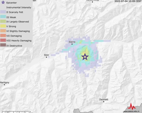 Plusieurs séismes se sont produits depuis l’aube dans le val d’Anniviers, dont le plus fort a atteint une magnitude de 3,1.