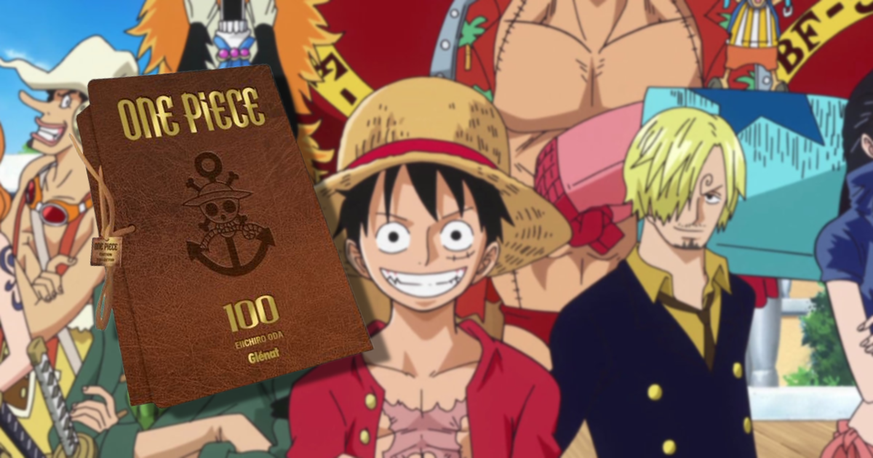 Réalisé en série exclusive, le tome 100 de la série <em>One Piece</em> réunit 208 pages dans un étui en faux cuir.
