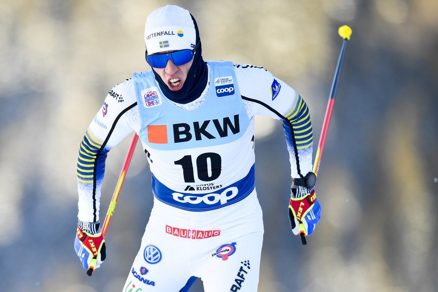 Calle Halfvarsson, ici en 2018 lors des épreuves de Davos, a vécu un calvaire à Ruka. (KEYSTONE/Gian Ehrenzeller)