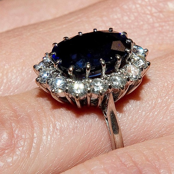 Kate Middleton, wearing her engagement ring which once belonged to Diana, Princess of Wales, on the day her engagement to Prince William was announced. Picture date: Tuesday November 16, 2010. Prince  ...