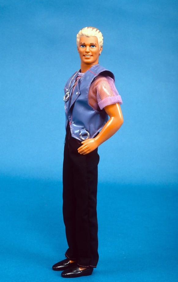 NEW YORK, NY - AUGUST 5: Earring Magic Ken, introduced by Mattel as a companion to its Earring Magic Barbie figure, is photographed August 5, 1993 in New York City. This stylish Ken doll features an u ...
