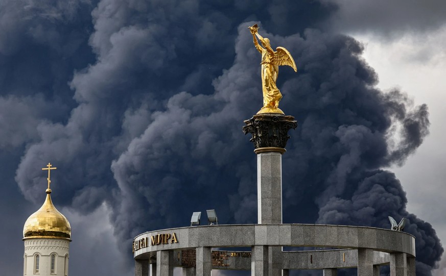 Une fumée noire s'élève dans le ciel de Moscou à la suite d'une attaque de drones ukrainiens.