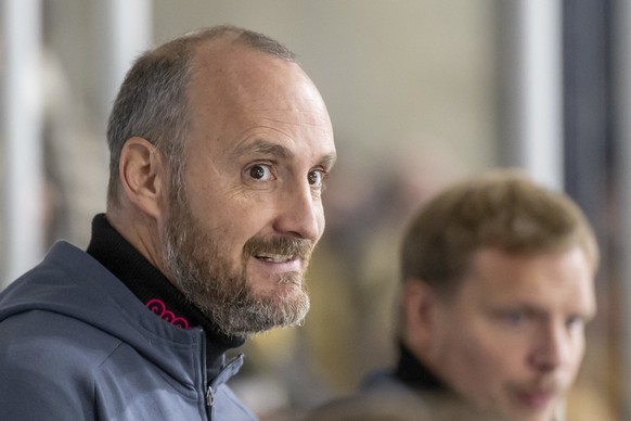 Headcoach Christian Wohlwend (HCA) im Qualifikationsspiel der Eishockey National League zwischen dem HC Ajoie und dem EV Zug in der Raiffeisen Arena in Porrentruy, am Freitag, 27. September 2024. (KEY ...
