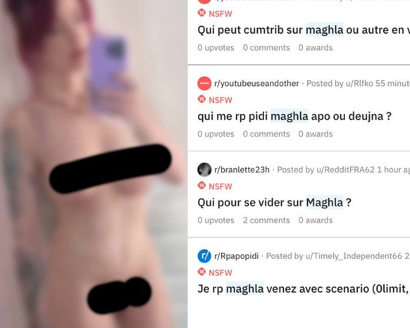 Extrait posté sur Twitter par la jeune femme. Les streameuses doivent gérer seules un flot continu de photomontages et commentaires de ce genre les ciblant.