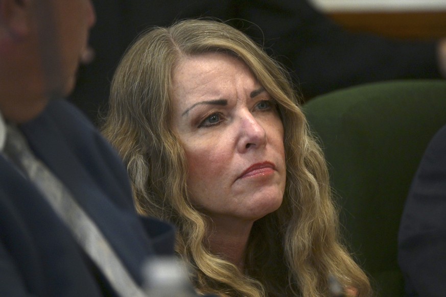 Lori Vallow Daybell sits during her sentencing hearing at the Fremont County Courthouse in St. Anthony, Idaho, Monday, July 31, 2023. Idaho mother Vallow Daybell has been sentenced to life in prison w ...