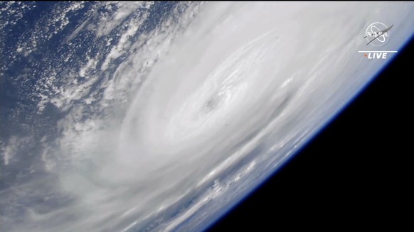 In this image made from a NASA livestream, Hurricane Ian is seen from the International Space Station on Wednesday, Sept. 28, 2022. Hurricane Ian made landfall in southwest Florida near Cayo Costa on  ...