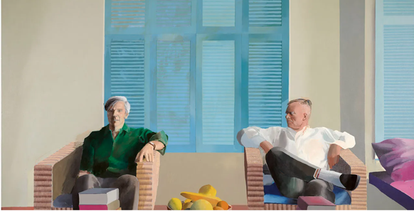 Christopher Isherwood and Don Bachardy, 1968, Acrylic on canvas,