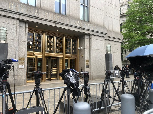 The scene outside the Daniel Patrick Moynihan U.S. Courthouse in lower Manhattan as jury selection begins in the Sean &quot;Diddy&quot; Combs federal sex trafficking trial May 5, 2025, in New York Cit ...