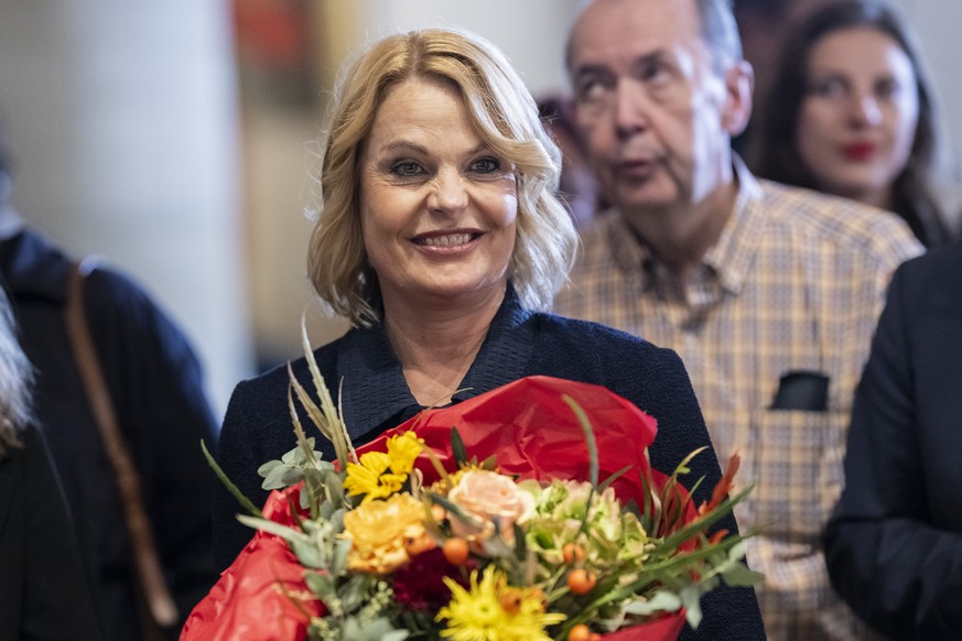 Die bisherige Gemeinderaetin und Kandidatin fuer das Stadtpraesidium, Marieke Kruit, SP, freut sich nach Bekanntgabe der Resultate der Wahl zum Stadtpraesidium, am Tag der staedtischen Wahlen, am Sonn ...