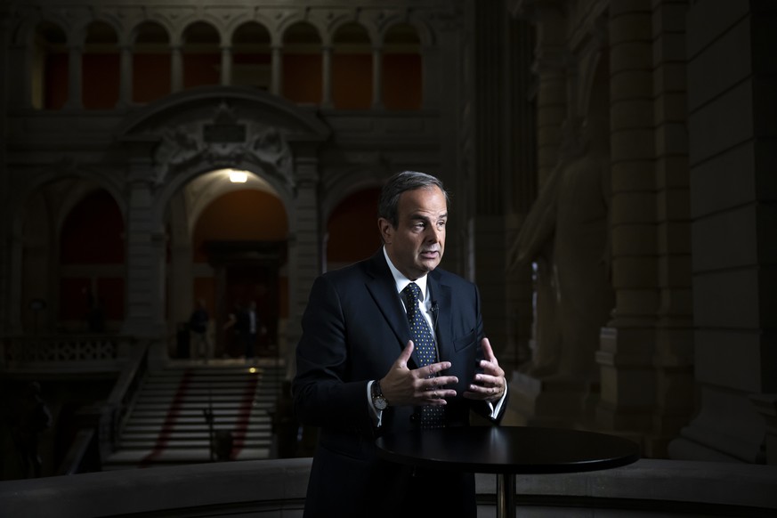 Le président du Centre, Gerhard Pfister. Son parti n&#039;a, finalement, pas dépassé le PLR.