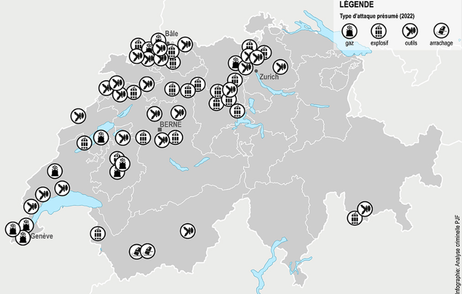 Les attaques de bancomats à l&#039;explosif diminuent en Suisse