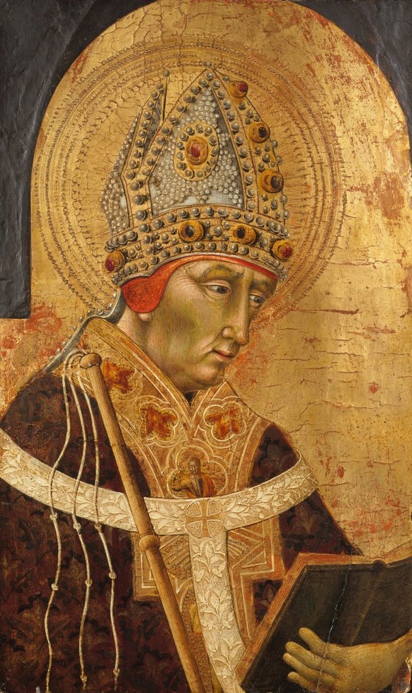 Saint Ambrose, 1465-70. Artist Giovanni di Paolo. (Photo by Heritage Art/Heritage Images via Getty Images)