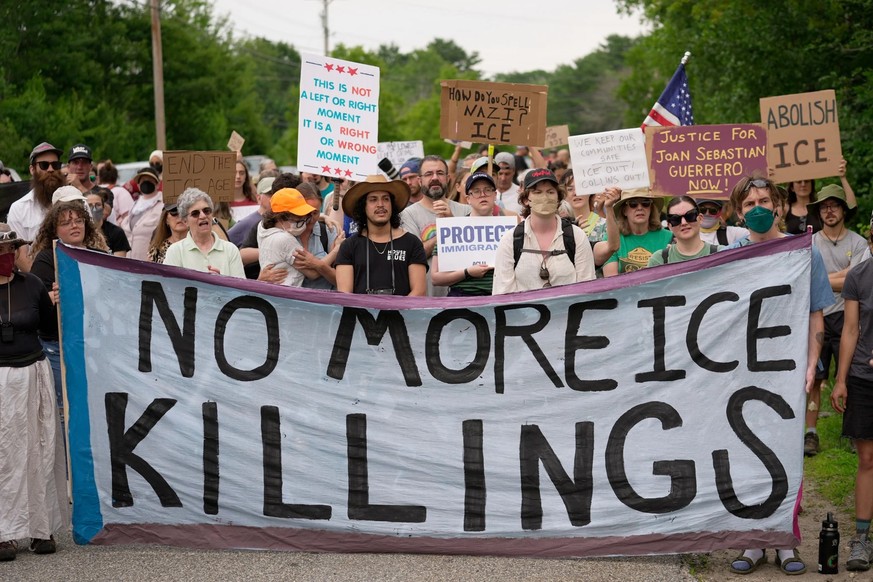 Une manifestation dans l'Etat du Maine (nord-est) contre les méthodes de la police de l'immigration ICE.