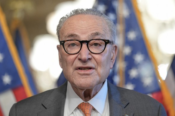 Senate Minority Leader Chuck Schumer, of N.Y., speaks during a news conference on health insurance premiums on Capitol Hill, Wednesday, Dec. 10, 2025, in Washington. (AP Photo/Mariam Zuhaib)
Chuck Sch ...