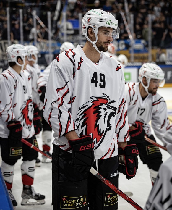 Les Lausannois à l'échauffement, mercredi soir à la BCF Arena de Fribourg.