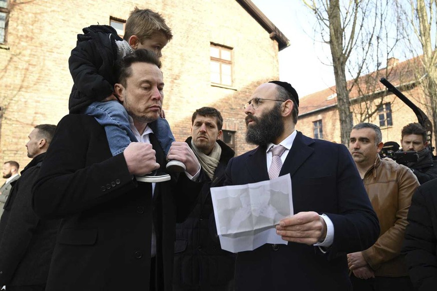 Tesla and SpaceX&#039;s CEO Elon Musk visits the site of the Auschwitz-Birkenau Nazi German death camp in Oswiecim, Poland, on Monday, Jan. 22, 2024. Elon Musk visited the site of the Auschwitz-Birken ...