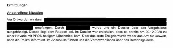 Extrait du rapport de police du 13 janvier 2021.